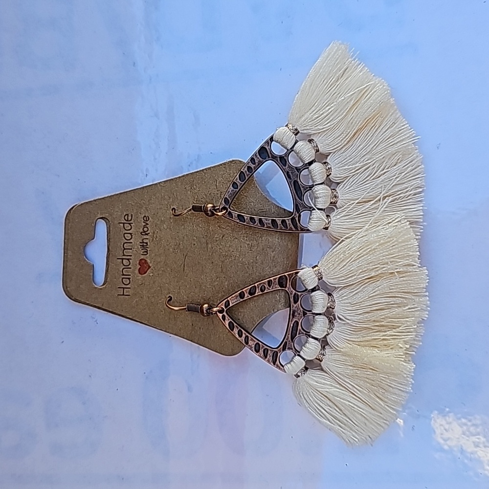Boho cream colored dangles
